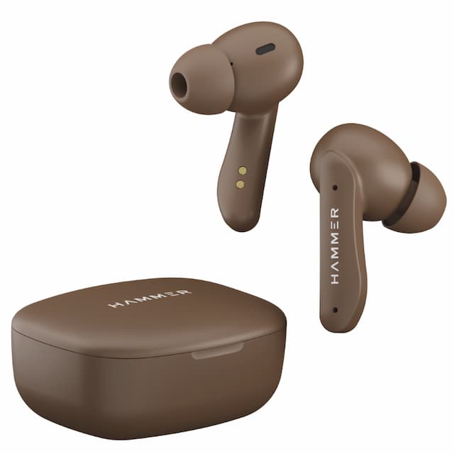 Hammer Solitude, In Ear Bluetooth v5.3 Earbuds with Upto 22H Playtime & ENC, True Wireless, Mocha Brown