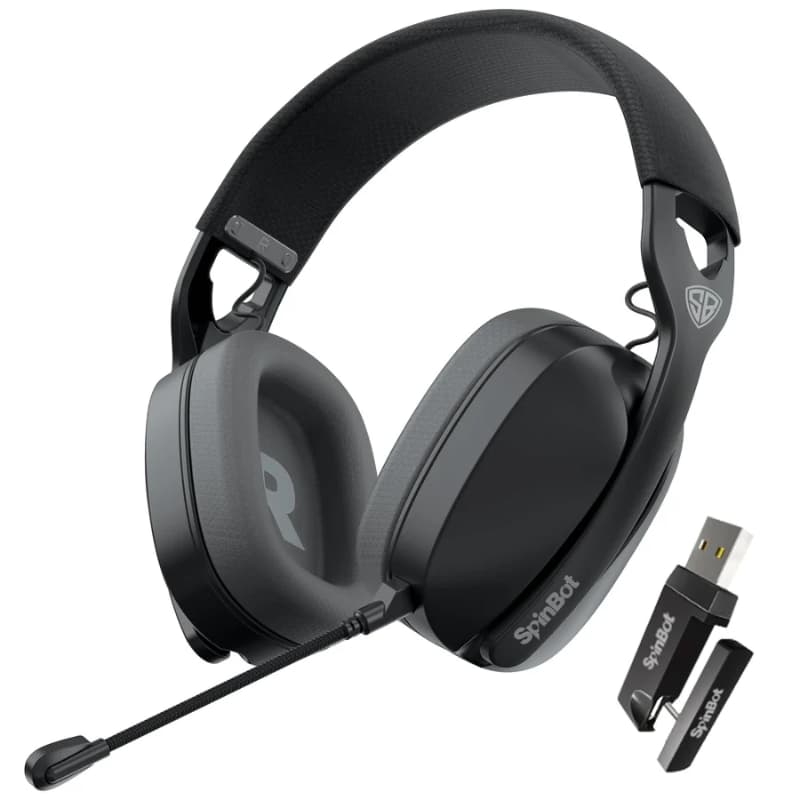 SpinBot Ranger HX500 Tri-Mode Wireless Gaming Headphones, 28ms Low-Latency, 2.4GHz Bluetooth & Wired Gaming Headset