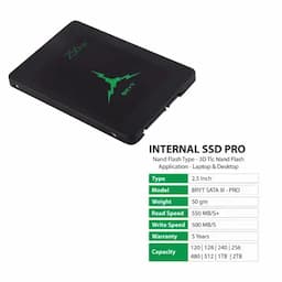 BRYT BR-5001-30 Pro SSD SATA III- 2.5 Inch 256 GB Desktop, Laptop Internal Solid State Drive (SSD) (Read Speed up to 550 MB/s & Write Speed up to 500 MB/s)(Interface: SATA III, Form Factor: 2.5 Inch)