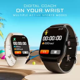 Hammer Polar, 2.01 inch IPS Always on Display, Advanced Bluetooth Calling Smartwatch, Jet Black