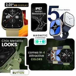 Hammer Tussle, Bluetooth Calling Smartwatch with 2.01 inch HD Display & Voice Assistant, Limelight Green