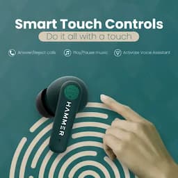 Hammer Airflow Plus, TWS Earbuds with Smart Touch Control, Emerald Green