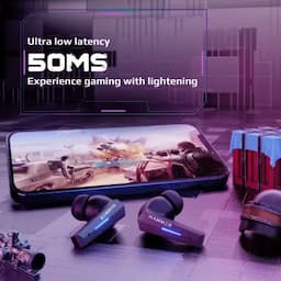 Hammer G-Shots, True Wireless Bluetooth V5.3 Gaming Earbuds, upto 22Hrs Playtime with Mic ENC, Black