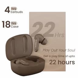 Hammer Solitude, In Ear Bluetooth v5.3 Earbuds with Upto 22H Playtime & ENC, True Wireless, Mocha Brown