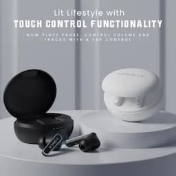 Hammer Airflow Lit, in-Ear Earbuds with Upto 20H Playtime,Touch Controls, True Wireless, Black