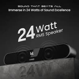 Hammer BeatBox, Bluetooth Soundbar 24W Output with upto 8Hr Playtime, Black