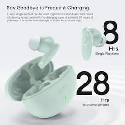 IKODOO Buds Z Truly Wireless in-Ear Earbuds with Mic, AI-ENC, Upto 28 Hrs Playtime, 10mm Bass Drivers, Bluetooth 5.3, Quick Pair, IPX4, Type-C, Fast Charging-(10 Min = 90 Min), Green