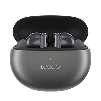 IKODOO Buds One 50Db ANC TWS,3 Mics Ai-Enc&Wind Noise Suppression,Ip55,13.4Mm Bass Drivers,48Ms Low Latency,Qi Wireless Charging&Type-C Fast Charging 10 Min = 120 Min, in-Ear, Grey