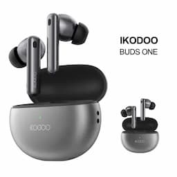 IKODOO Buds One 50Db ANC TWS,3 Mics Ai-Enc&Wind Noise Suppression,Ip55,13.4Mm Bass Drivers,48Ms Low Latency,Qi Wireless Charging&Type-C Fast Charging 10 Min = 120 Min, in-Ear, Grey