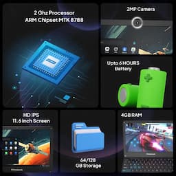 Primebook 4G PB4G11064#006C, MediaTek MT8788 - 4 GB RAM 64 GB EMMC Storage, Prime OS , 11.6 Inch, Black, 1.2 kg, Android Laptop