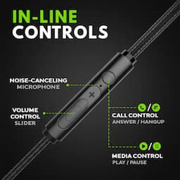 SpinBot W20 BattleBudz, Wired in Ear Gaming Earphones with mic for Mobile, PC,Laptop, Xbox One, PS4, PS5 (Green)