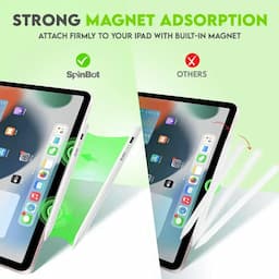 SpinBot 715K 2nd Gen Stylus Pen with Quick Charge, iPad Pencil with Palm Rejection, Tilt Sensor, Precise for Writing/Drawing| for iPad 6/7/ 8/ 9th Gen; iPad 10.2", Pro 11/12.9", Mini 5/6th, Air 3/4th Gen