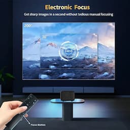 WZATCO Eve, Portable 720P Native Projector for Home, 1080P Full HD Support, 3500 lumens (350 ANSI), Electronic Focus, Bluetooth 5.0, 5W HiFi Speaker, 176" Screen, Compatible with 4K TV Stick, Black