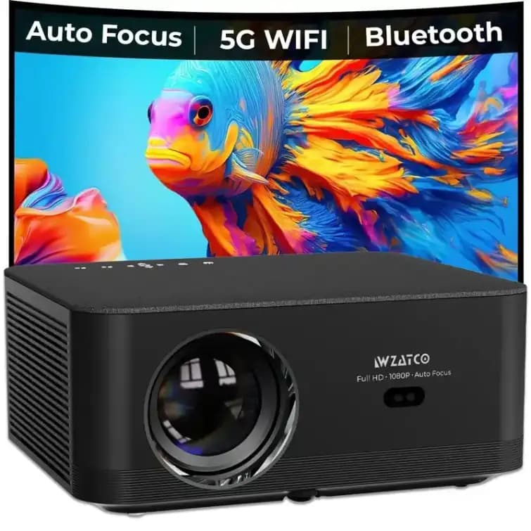 WZATCO Neo, Fully Automatic, Full HD Native 1080P, 4K HDR Android Projector for Home, 8200 Lumens, (Auto Focus + Auto Keystone), HDMI ARC, Dual WiFi & BT, YouTube, Netflix, Prime & More | Yuva Series