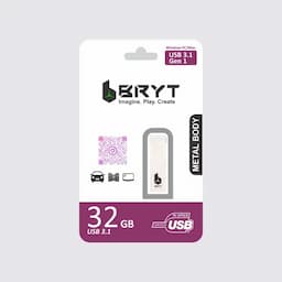 BRYT BR-5001-39 Metal Body Flash Drive USB 3.1 High-Speed Type A Pendrive With 3 Years Warranty 32 GB Pen Drive(Silver)
